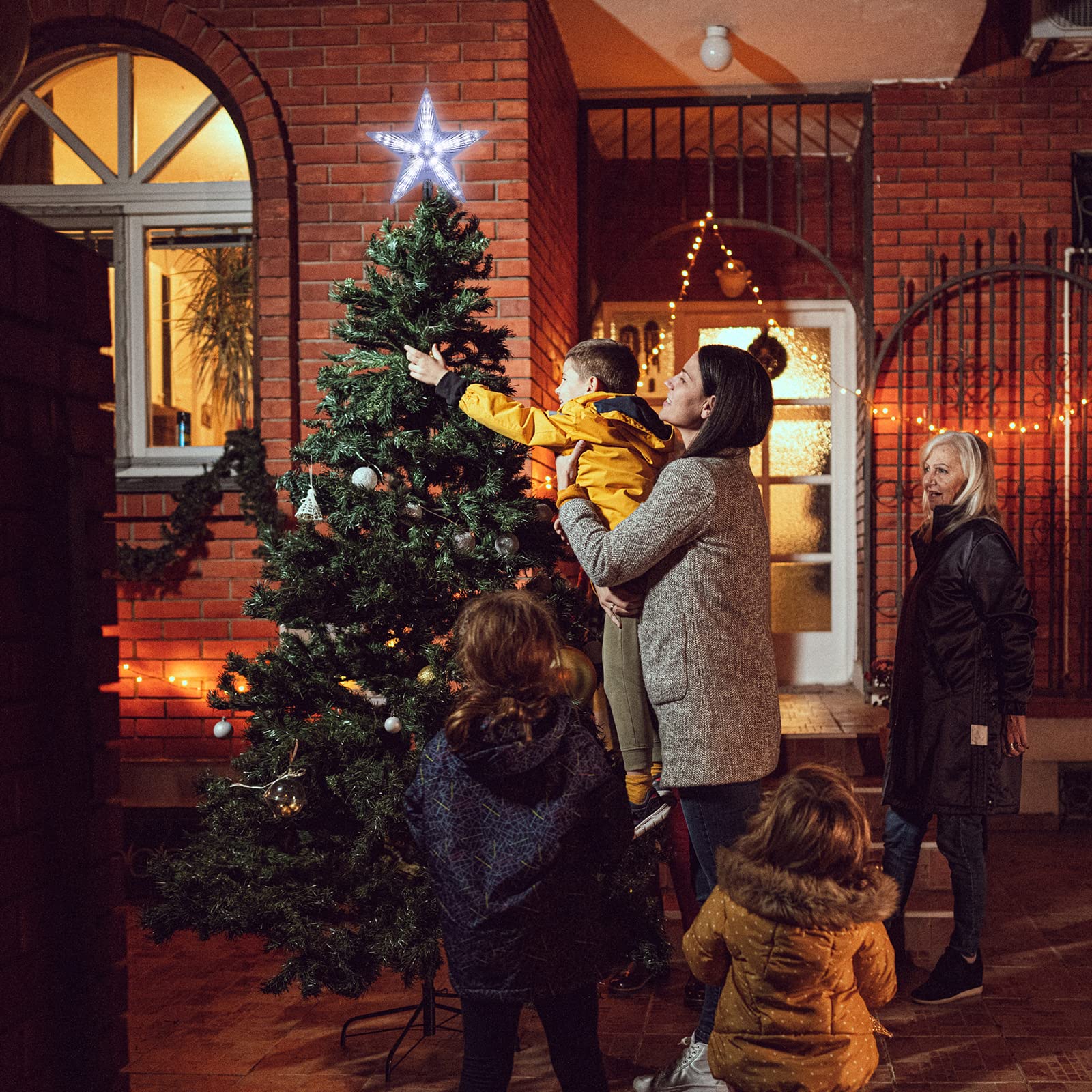 LAMPHOME Christmas Tree Topper DG (8.3 Inch 31 LED Twinkling White) - Image 5